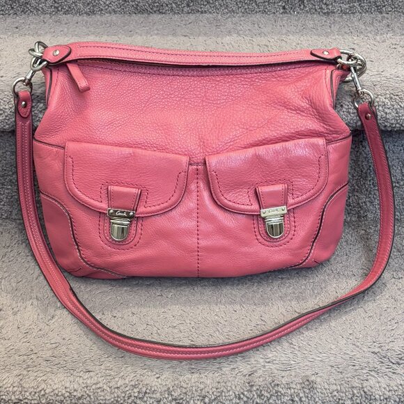 COACH  Medium Sized Leather Satchel - Lipstick Pink - Picture 1 of 6